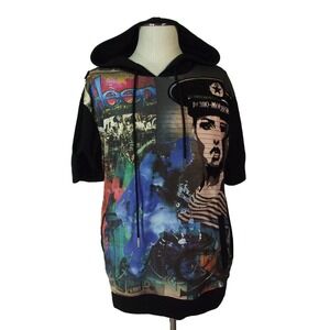 Cote De Nuits Shirt Hoodie men's XL extra large black‎ all over print